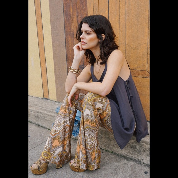 Novella Royale Pants - Novella Royale Peach Geo Paisley Janis Bells